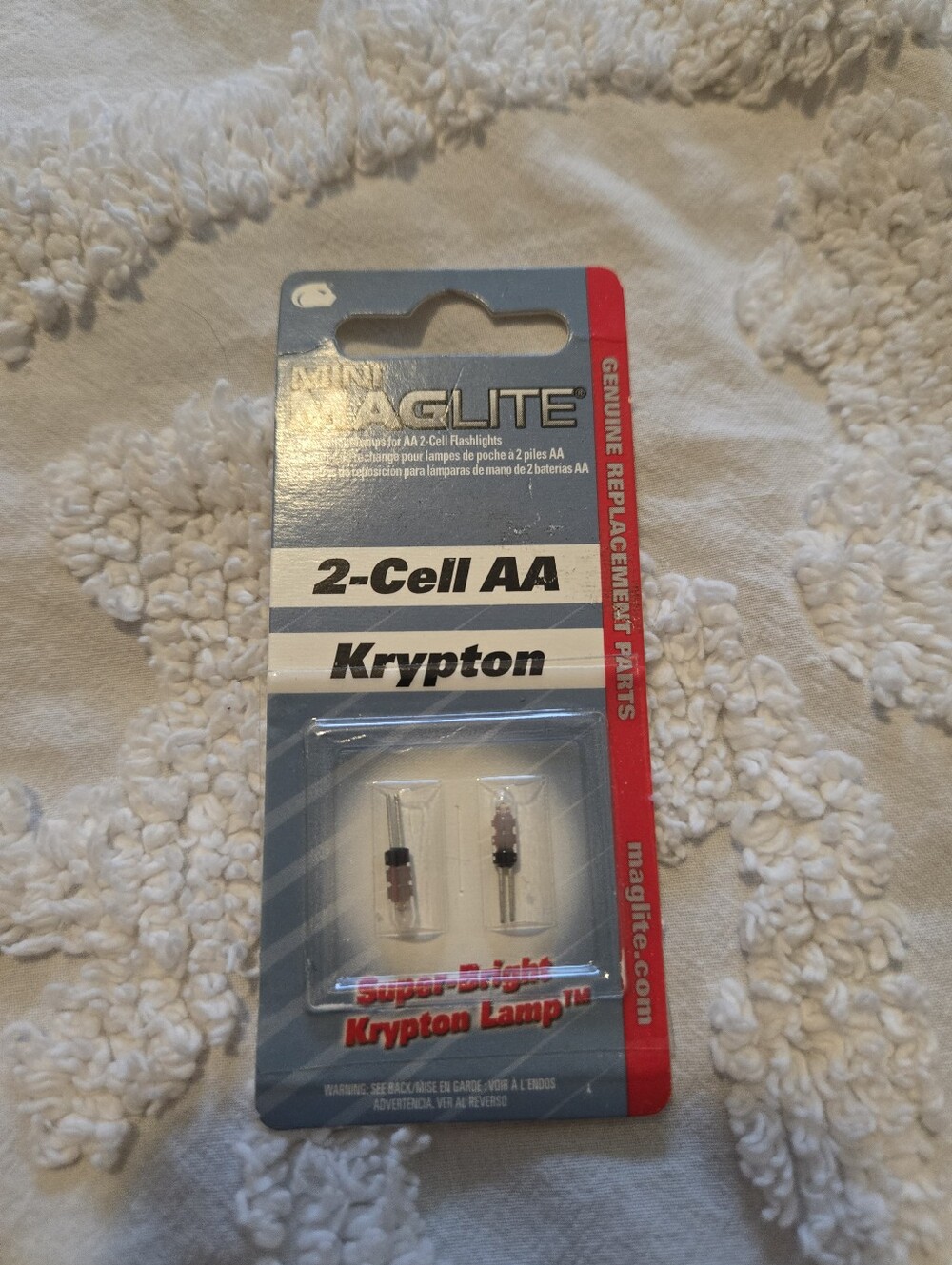 Mini Maglite Replacement 2-Cell AA Krypton Lamp Bulbs - Silver/Black NIP